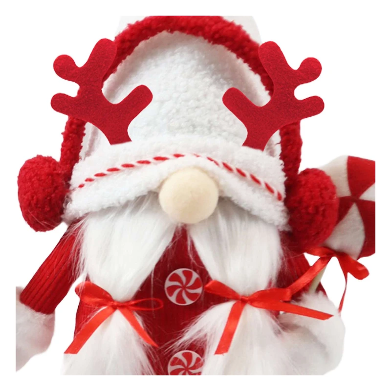 Holiday time white hat Gnome Decoration,24 inch height,red and white colour