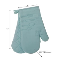 2 Pc Ustensile Front Cousue Four Mitt Blue