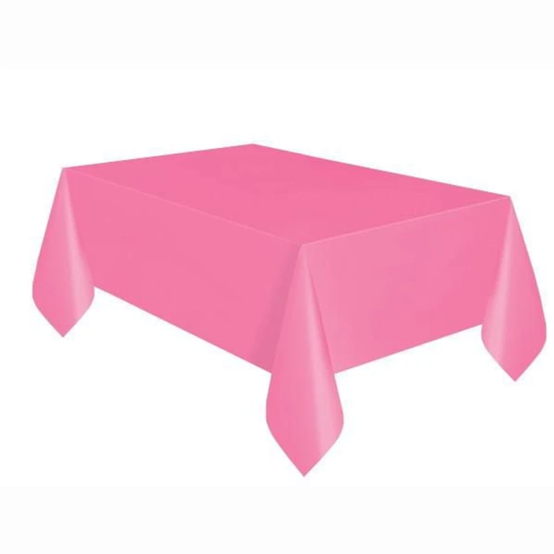 Nappe de table rectangulaire en plastique rose vif, 54" x 108" 1ct, 54" x 108"