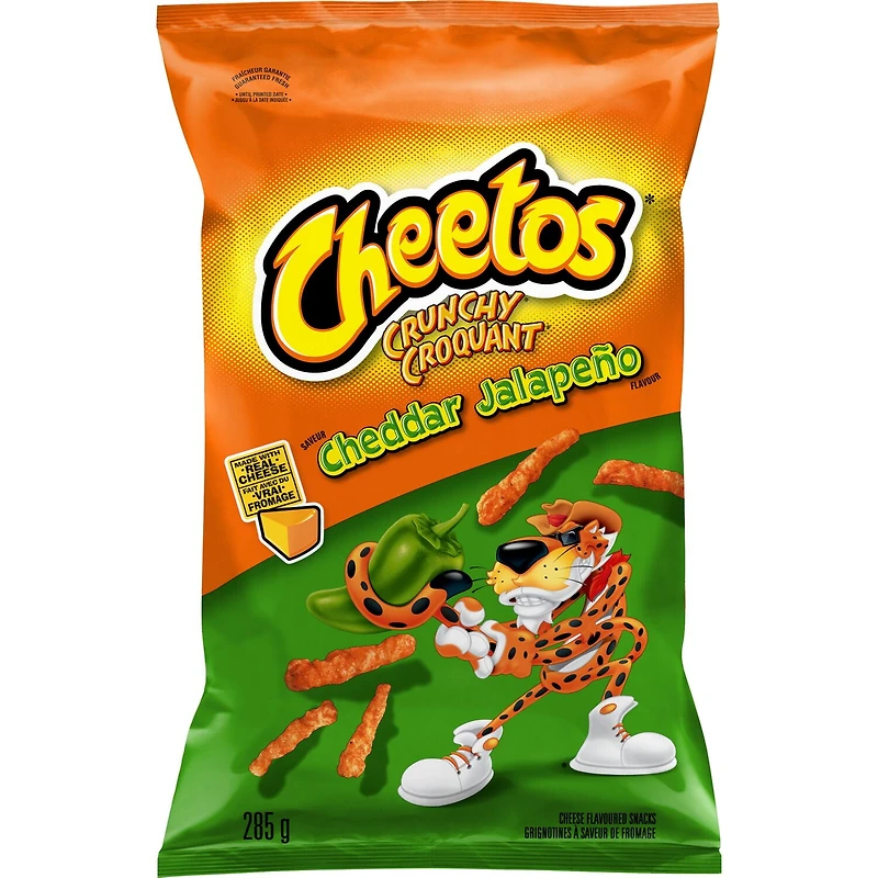 Cheetos Cheddar Jalapeño Crunchy Cheese flavoured Snacks, 285 g.