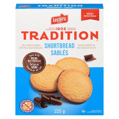 Tradition Shortbread Half-Coated Milk Chocolate Cookie