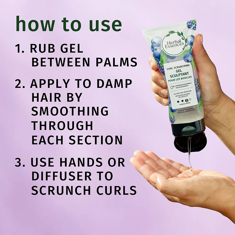 Gel en atomiseur sculptant pour les boucles Herbal Essences, gel pour cheveux bouclés, tenue et contrôle des frisottis de 24 h 170g