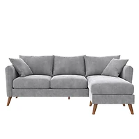 Novogratz Magnolia Reversible Sectional Sofa with Pillows