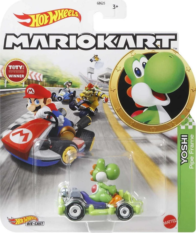 Mini-véhicule Yoshi, Pipe Frame Hot Wheels à l’échelle 1:64