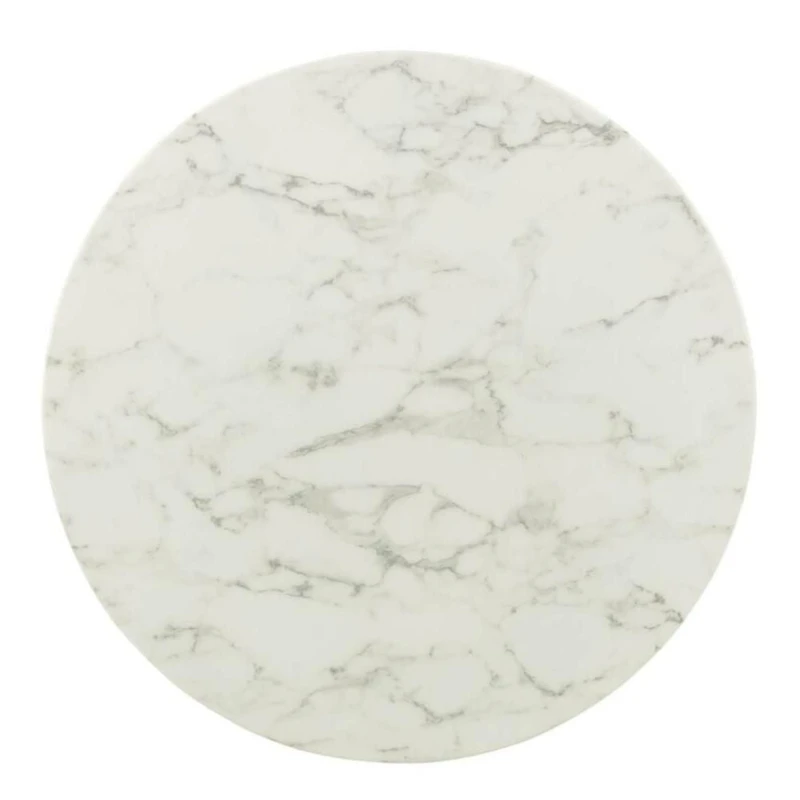 Sleek and Glamorous Damen Brass Faux Marble (Stone) Dining Table, – A Luxurious Blend of Modern Elegance and Timeless Design, Featuring a Stunning Brass Finish and Faux Marble Top