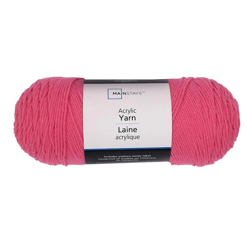 Mainstays Acrylic Yarn, Mainstays Medium Acrylic Pink Yarn, 7 Oz 397 Yards