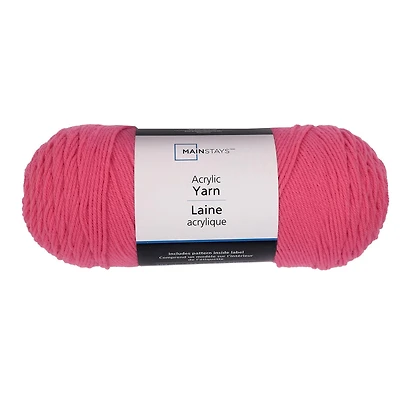 Mainstays Acrylic Yarn, Mainstays Medium Acrylic Pink Yarn, 7 Oz 397 Yards