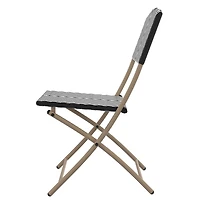 Mainstays Patio Folding Wicker Chair - Black & White