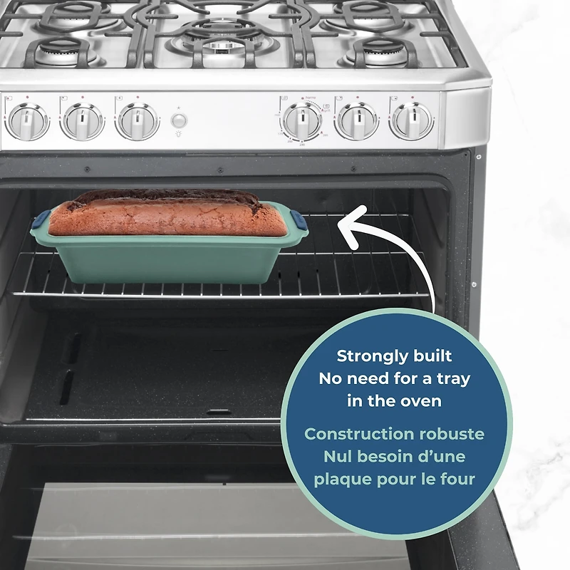 Starfrit Moule en silicone - Moule à pain - Structure de métal intégrée - 24cm x 10cm (9,5" x 4") - Vert MOULE A PAIN STARFRIT