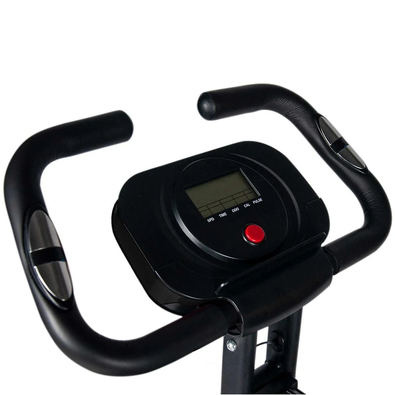 Iron Body Fitness Motion Series C4 Folding Exercise Bike with LCD Monitor, 8 Resistance Levels, Compact X-Frame Design