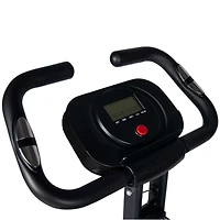 Iron Body Fitness Motion Series C4 Folding Exercise Bike with LCD Monitor, 8 Resistance Levels, Compact X-Frame Design