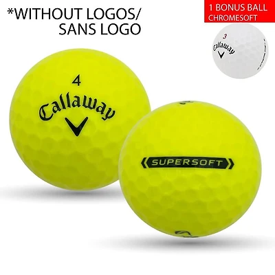 Mulligan - 60 balles de golf récupérées Callaway Supersoft 5A Pristine 1 Bonus Chromesoft 5A, Jaune