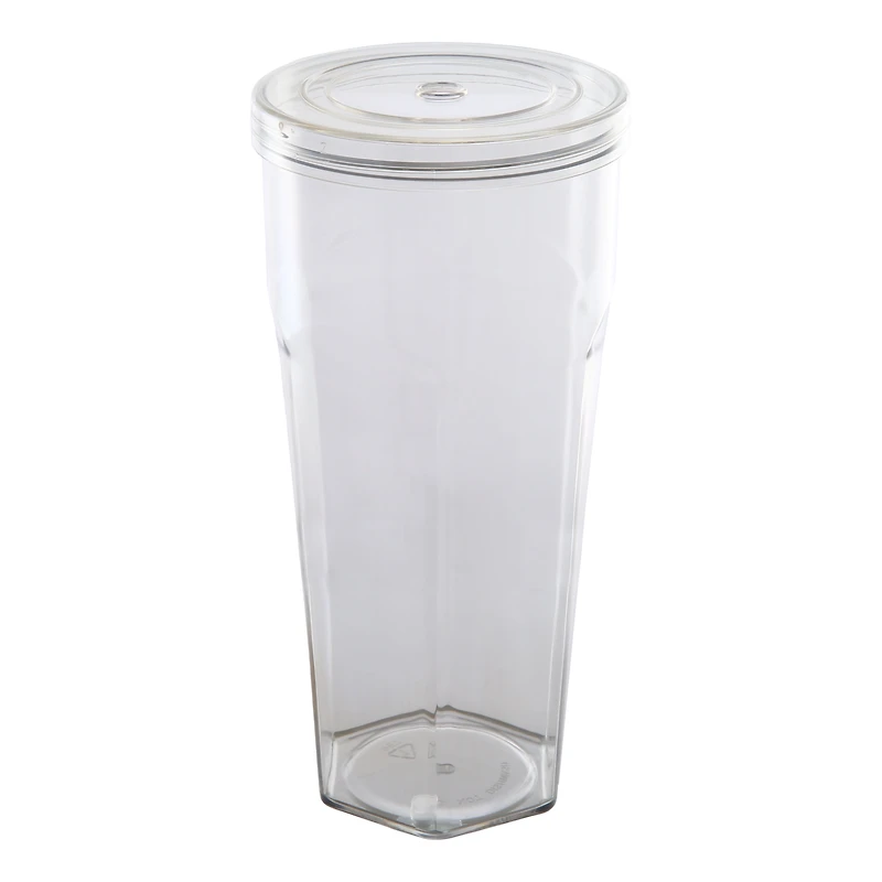 Mainstays 20oz Plastic Tumbler with Screw on Lid and Straw Clear