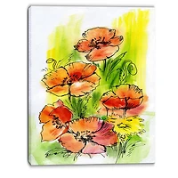 Design Art Bouquet Poppies Canvas Print