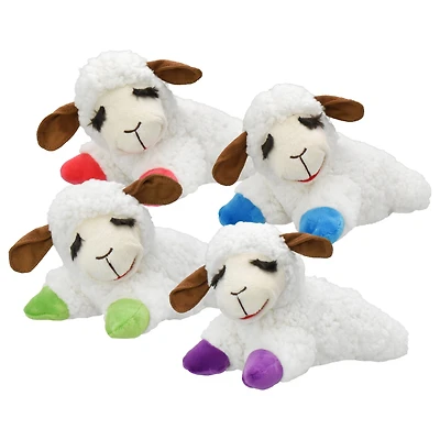 Peluche Multipet, côtelette d'agneau couchée avec pattes colorées Peluche Multipet, côtelette d'agneau couchée avec pattes colorées