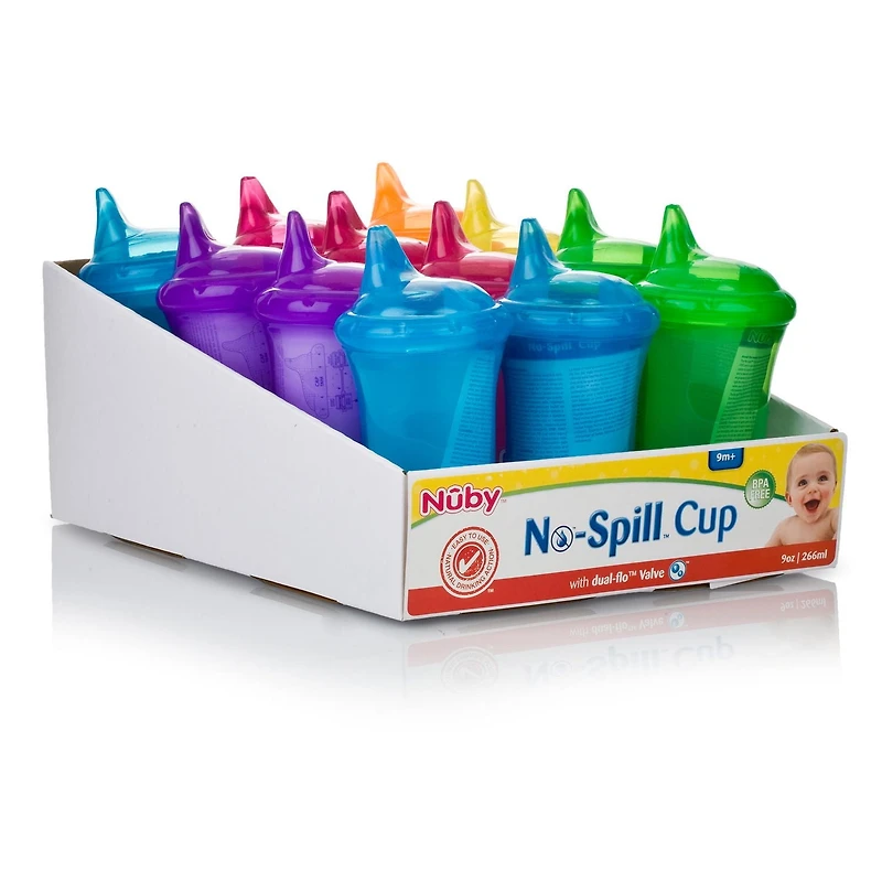 Gobelet en plastique No-Spill™ pour tout-petits de Nûby™ avec Couvercle muni d'une valve Vari-Flo™ et un bec qui résiste aux morsures
