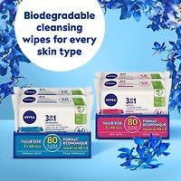 NIVEA 3-in-1 Biodegradable Normal Skin Cleansing Wipes