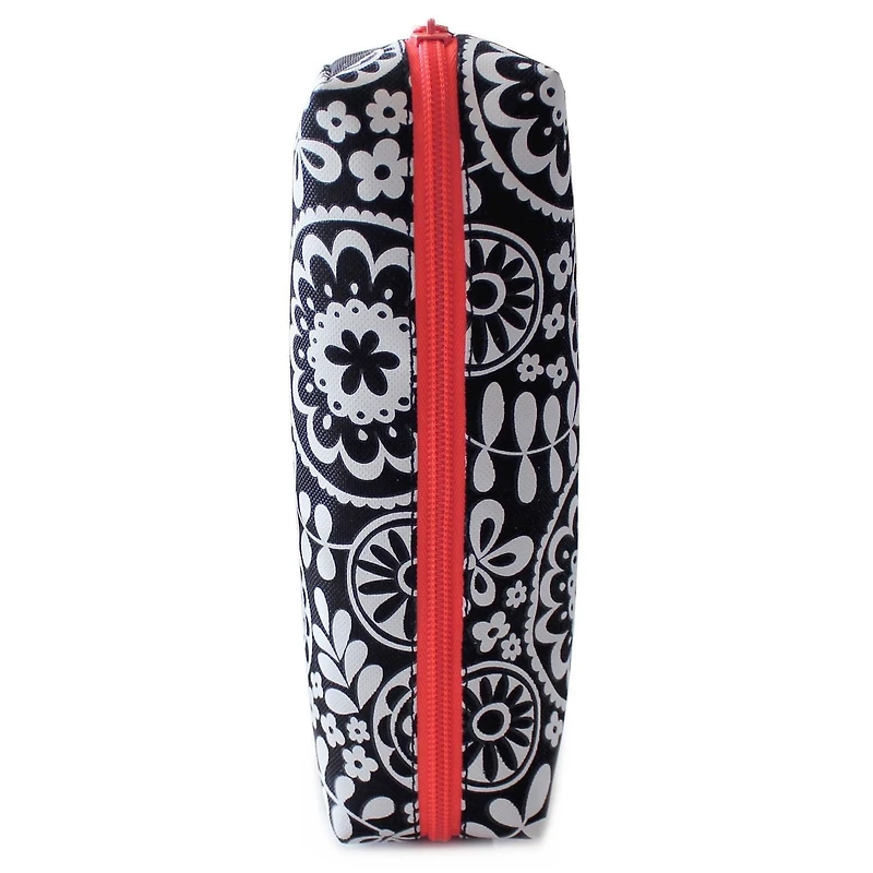 Pen+Gear Black & White Pencil Pouch with Geo Floral Print
