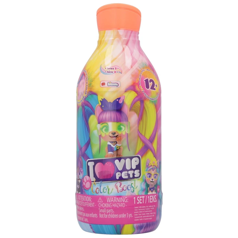 VIP Pets Color Boost - Comprend 1 poupée VIP Pets, 9 surprises, 6 accessoires