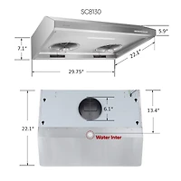 Pacific TruSteam SC81 30" Stainless Steel Range Hoods