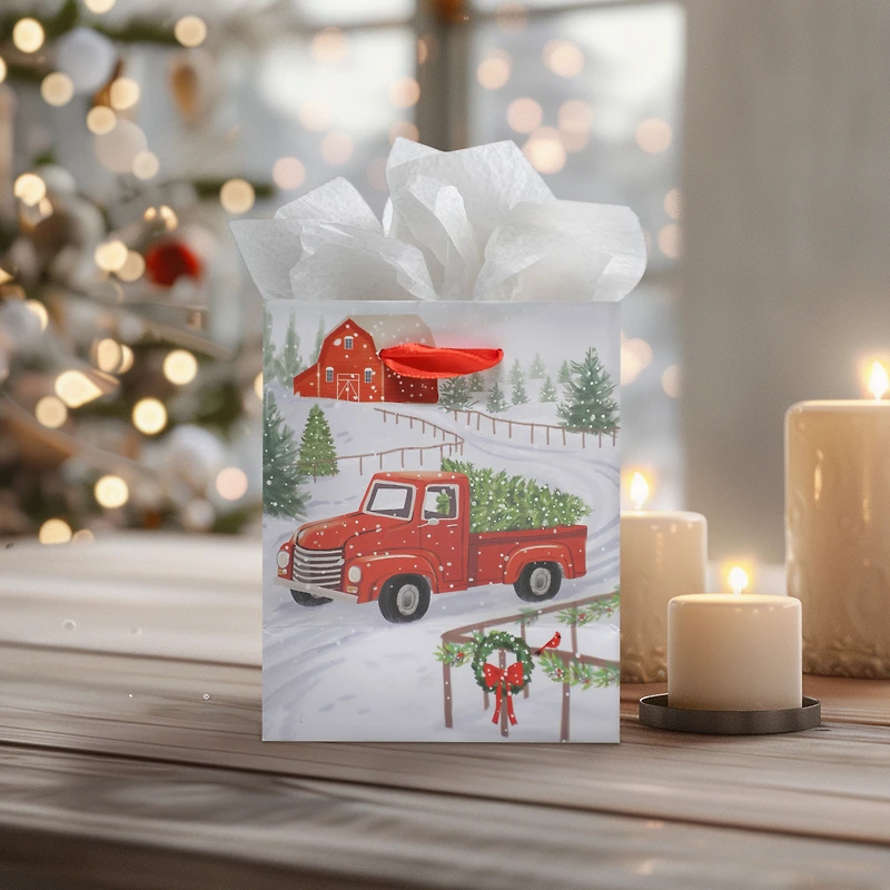 Holiday Time Christmas Small Gloss Gift Bag
