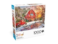 Buffalo Games The Farm in Winter Puzzle imbriqué de 1000 pièces pour adultes de 14 à 99 ans