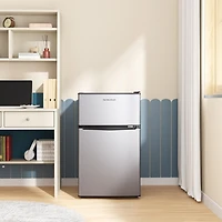 Mini Réfrigérateur Deux Portes avec Congélateur 3,1 Pi³ , Aspect inox 3.1 Pi³ mini réfrigérateur avec congélateur