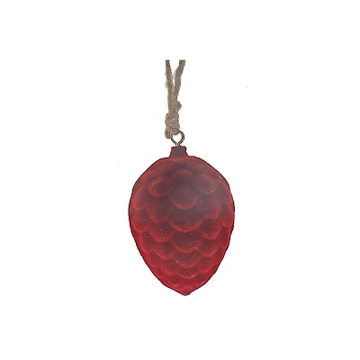 Velvet Pine Cone Ornament - Set of 12