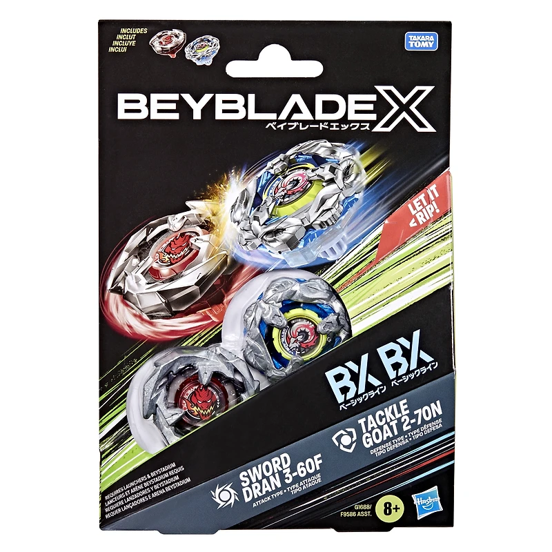 Beyblade X Dual Pack Tackle Goat 2-70N et Sword Dran 3-60F