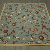 Tapis contemporain à motif de feuilles et à sous-couche en caoutchouc de la collection Ottohome