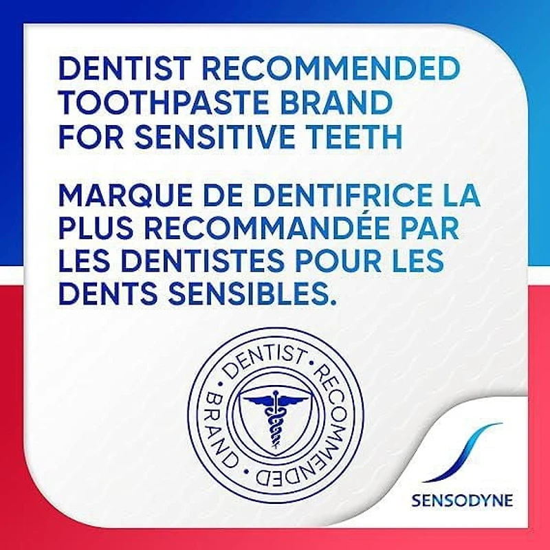 Dentifrice pour dents sensibles Sensodyne pour le soulagement de la sensibilité dentaire et l’amélioration de la santé des gencives, dentifrice au fluorure, blanchissant, 75 mL Blanchissant, 75 mL