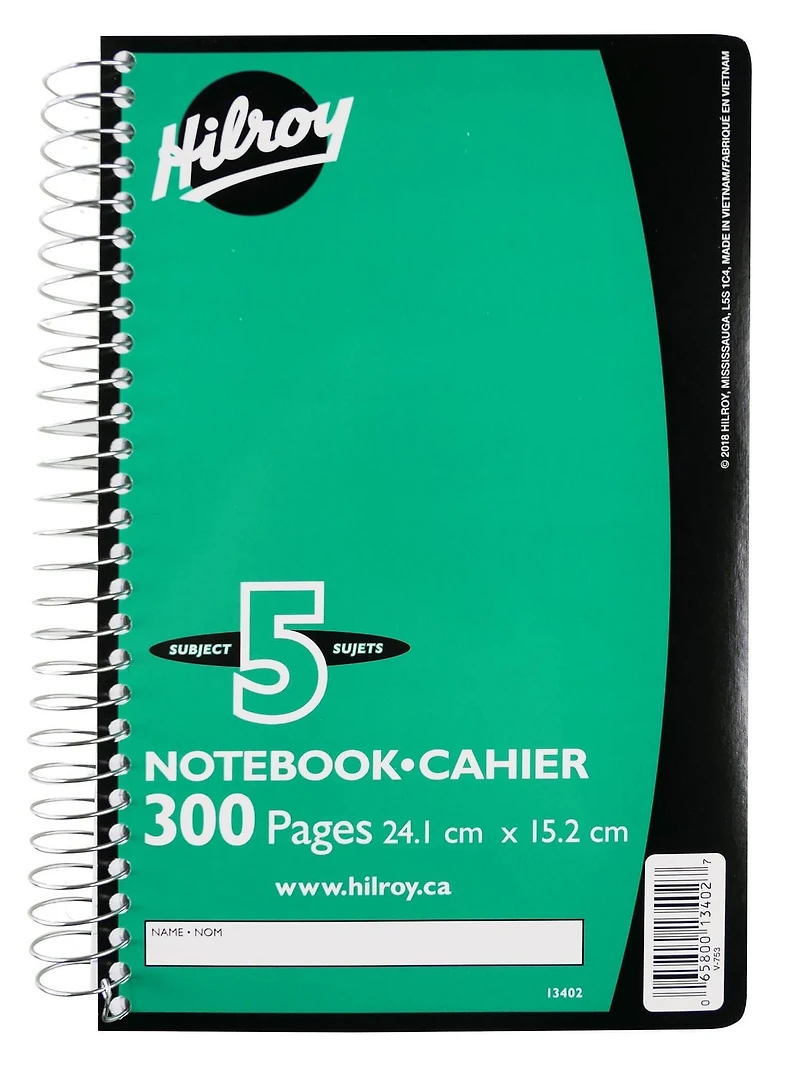 Cahier Hilroy 5 sujets 300 pages Cahier 5 sujets ligné