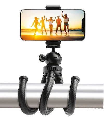 CJ Tech Trépied Universel Pieuvre Flex pour Téléphone intelligent et Appareils Photo - Noir