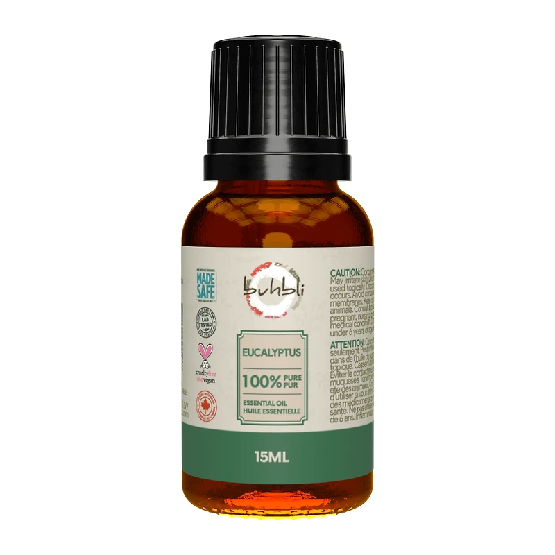 Buhbli Brands – Huile Essentielle d’Eucalyptus 100 % Pure, 15 ml Certifié biologique
