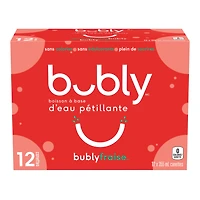 Bubly™ Eau Pétillante Saveur Fraise 12 x355 mL, Canettes