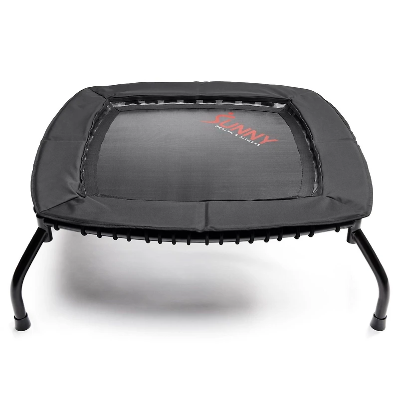 Sunny Health & Fitness Mini Trampoline de Fitness sans Ressort - Rebondisseur d'exercice intérieur/extérieur de Qualité Supérieure avec élastiques réglables pour des séances d'entraînement plus silenc