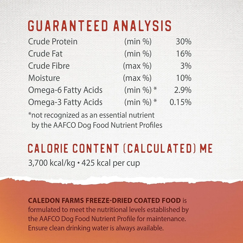 Caledon Farms Freeze-Dried Coated Chicken Recipe Premium Dry Dog Food 3.5kg, Freeze-Dried Coated Kibble Chicken