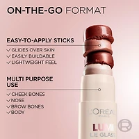 L'Oréal Paris Lumi Le Glass Highlighter Stick, Lightweight Twist Up Brightening Highlighter