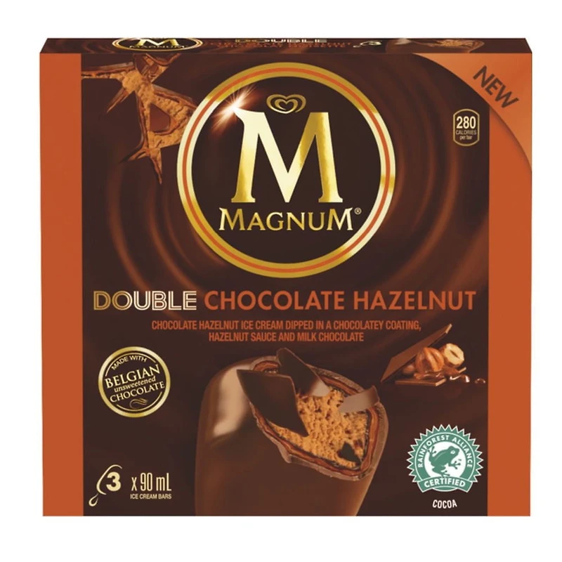 Crème glacée Magnum® Double chocolat noisette 3x90mL