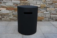 Modeno Glass-Fiber Reinforced Concrete Propane Tank Cover – Multi-Functional Outdoor Side Table, Plant Stand, or Stool- Black