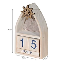 IH Casa Decor Boat Avec Roue De Navire Et Calendrier
