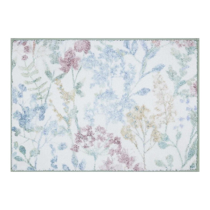 Ensemble de tapis de bain 2 pièces à imprimé numérique floral pastel hometrends 17 po x 24 po / 20 po x 34 po