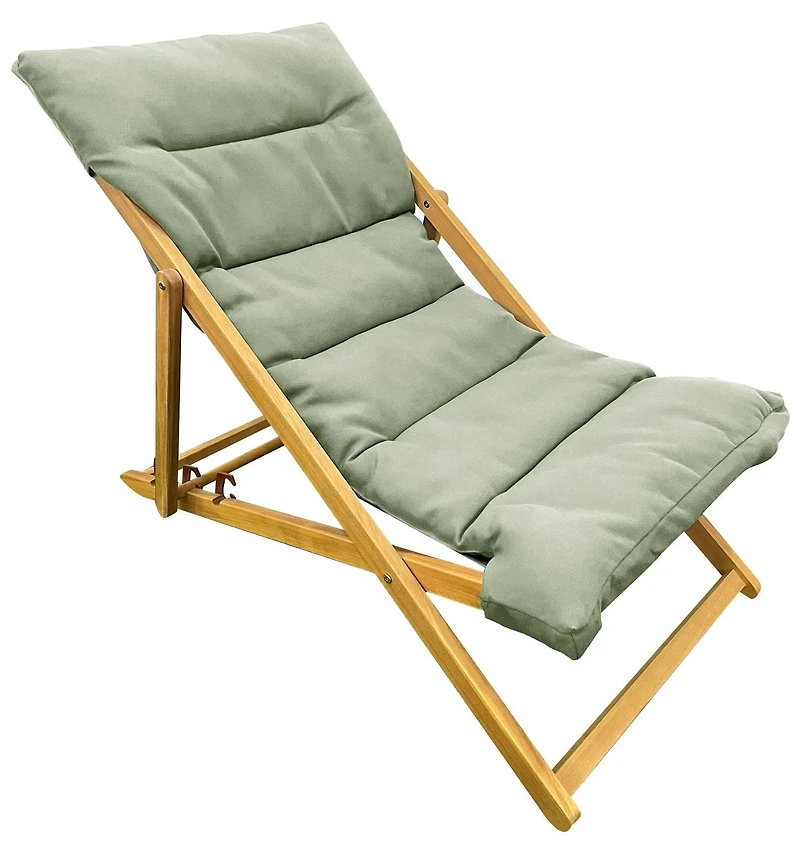 Chaise transat d'extérieur F.Corriveau International avec coussin