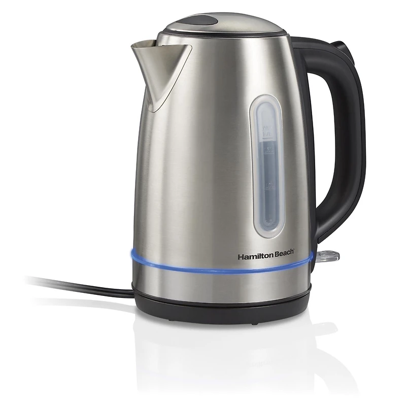 Bouilloire électrique 1.7 litre en inox avec anneau lumineux DEL Hamilton Beach 41037C 1,7 litre