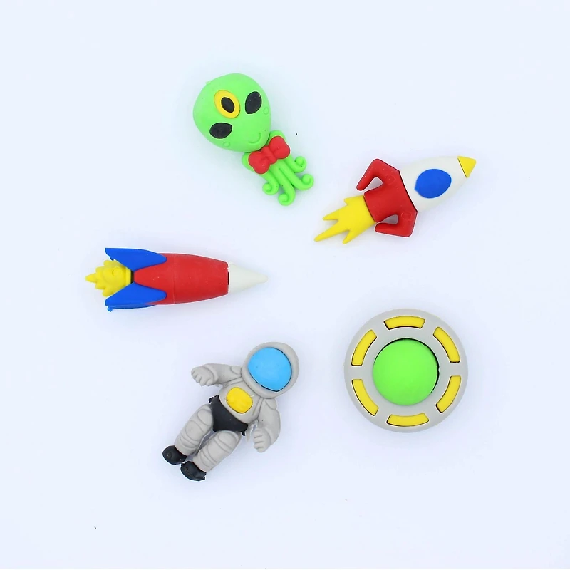 U Style Mini Erasers, 5 Pack, Blast Off