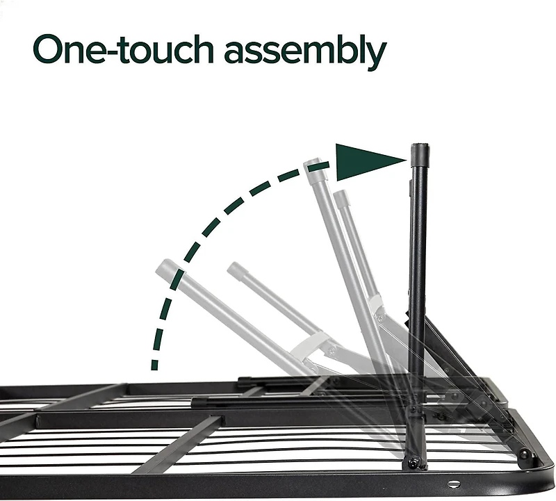 Cadre de lit plateforme en métal Zinus SmartBase avec tête de lit rembourrée et base de matelas