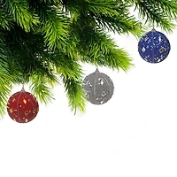 Christmas 8Cm Ornaments Beaded Gems   - Set of 12