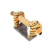 One Paw, Cat Scratcher Shaped Like A Tiger, Plush Fabric, Interactive, Cat Scratcher Plush Animal
