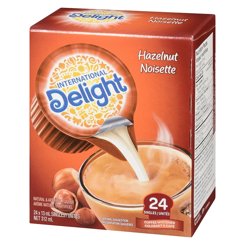 International Delight colorant à café, Noisette, Portion Individuelle, 24 portions