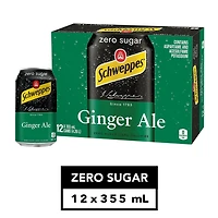 Schweppes Ginger Ale Zero Sugar 12 x 355 mL, Cans, 12x355mL